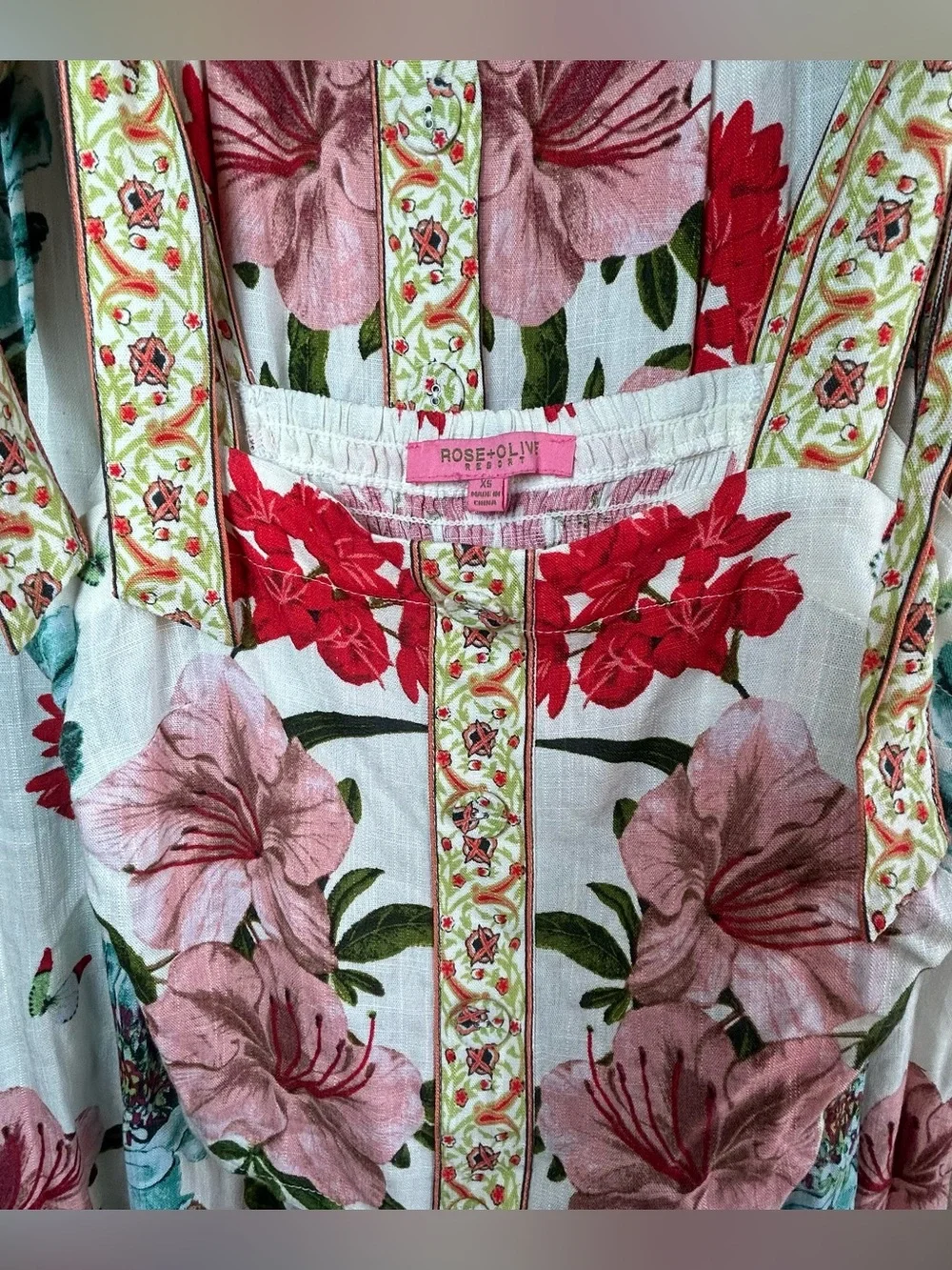 Resort Floral Two Piece Crop Top and Skirt Set Boho